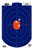 Birchwood Casey 35720 Dirty Bird  Silhouette Tagboard Hanging Pistol 12" x 18" Blue/Orange White Impact Splatter 50 Per Pkg