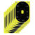 EZ-Aim 15220 Splash Reactive Target Oval Paper Hanging Handgun 12" x 18" Black/Yellow 8 Per Pkg