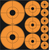 Pro-Shot ASSORTEDDOT Peel & Stick Target Dots Black/Orange 10 Pack