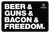 TekMat TEKR17BGBF  Cleaning Mat Black/White Rubber 11"x17" "Beer & Guns & Bacon & Freedom"