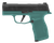 Sig Sauer 365X-9-BXR3-BB P365X Bama Breeze 9mm Luger 12+1 3.10" Black DLC Barrel, Black Nitron Stainless Steel Optic Ready/Serrated Slide, Teal Cerakote Stainless Steel Frame w/Accessory Rail, Polymer