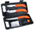 Outdoor Edge WL6 WildLite Game Processor Kit Fixed Boning/Caper/Skinner Plain 420J2 SS Blades, Blaze Orange Textured TPR Handles, 5 Pieces Includes Carry Case