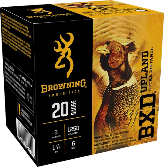 Browning Ammo B193512036 BXD Upland 20Gauge 3" 1 1/4oz 6Shot 25 Per Box/10 Case