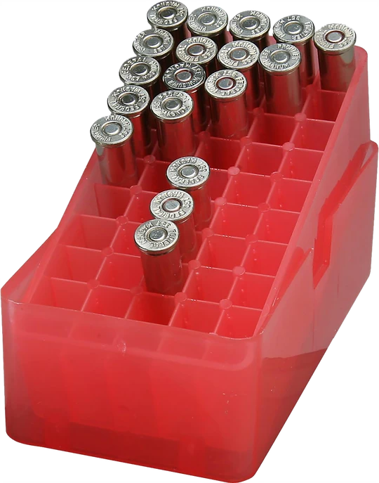 MTM Case-Gard E503841 Slip-Top Ammo Box E-50 38-357 Clear Red 50rds