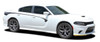 front angle of 2019 Dodge Charger Body Line Stripes RILED SIDE KIT 2015-2021