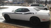 side of white Scat Pack 2025 Dodge Challenger RT Stripes DUEL 15 2015-2025