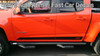 side of orange GMC Canyon Rocker Graphics RAMPART 2015-2021