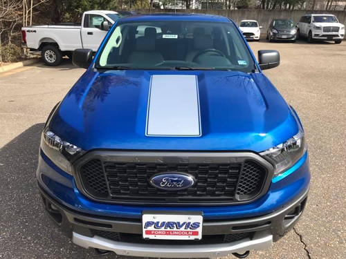 hood of blue Ford Ranger Hood Stripes VIM HOOD 2019 2020 2021 2022 2023