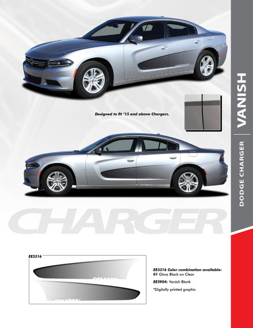 flyer for 2018 Dodge Charger Side Graphics VANISH 2015-2024 Digital Print