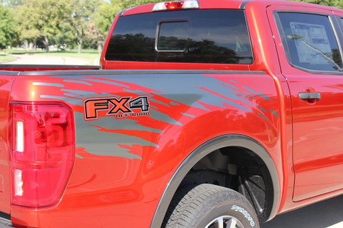 close up of 2020 Ford Ranger Bed Side Stripe Graphics GUARDIAN 2019-2021