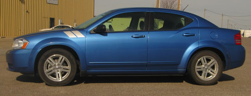 side of blue Dodge Avenger Fender Stripes DOUBLE BAR 3M 2008-2012 2013 2014