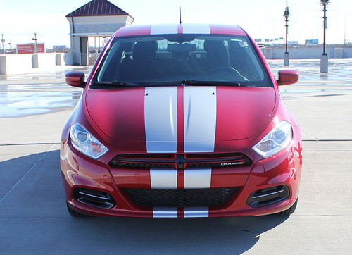 front of red Dodge Dart Rally Stripes DART RALLY 2013 2014 2015 2016