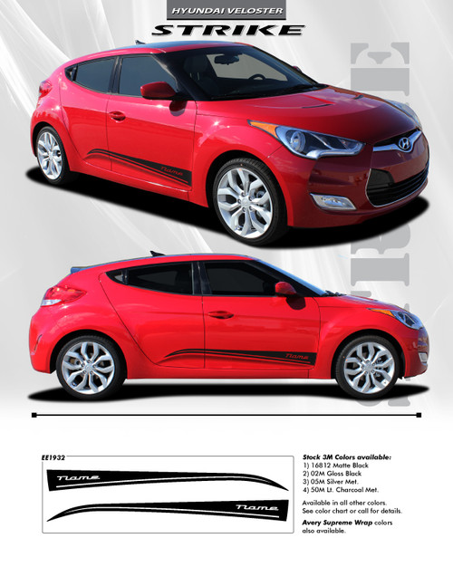 flyer for Hyundai Veloster Stripe Graphics STRIKE 2011-2018