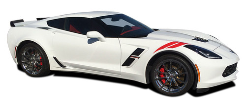 side of white Chevy Corvette Fender Stripes C7 HASHMARK 2014-2017 2018 2019