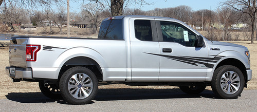 side angle of Ford F150 Side Door Stripes APOLLO 2015 2016 2017 2018 2019 2020
