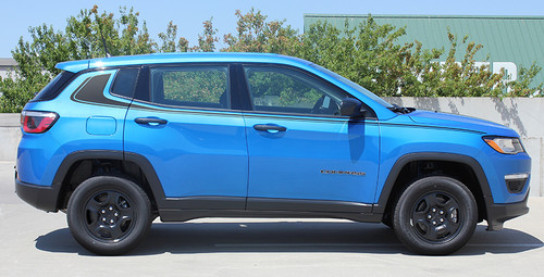 side of blue 2023 Trailhawk Jeep Compass Side Stripes ALTITUDE 2017-2025