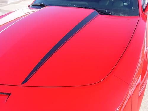 close up of 2009-2015 Chevy Camaro Hood Stripes HOOD SPIKES