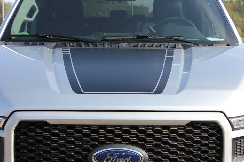 front view Ford F150 Hood Graphic Decals SPEEDWAY HOOD 2015-2020