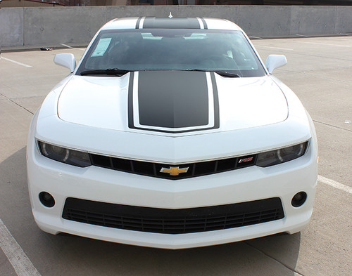 front of 2015 Chevy Camaro Wide Center Decals Graphics BEE 3 2014-2015