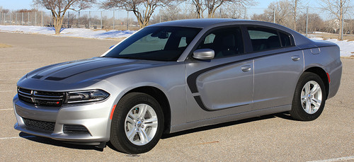 side of silver 2018 Dodge Charger Body Graphics C STRIPE 15 2015-2024