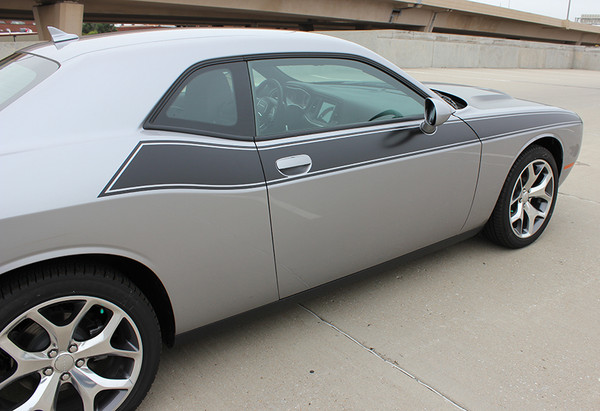 side of silver 2019 Dodge Challenger T/A Side Graphics PURSUIT 2011-2024