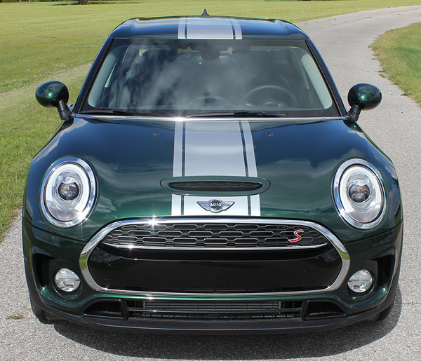 front of 2018 Mini Cooper Stripes Clubman S Type Rally Decals 2016-2020