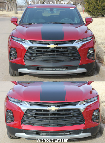 front of ERASER BUMPER GRAPHIC | 2019-2024 Chevy Blazer Front Bumper Stripe Kit