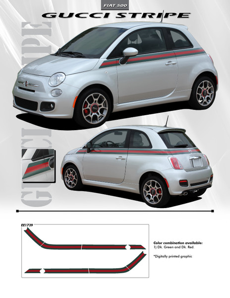 GUCCI | Fiat 500 Graphic Stickers Decals 2012-2020 Digital Print