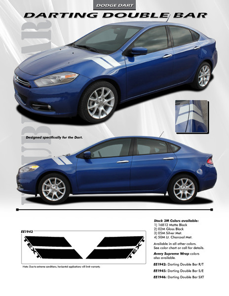 flyer for 2016 Dodge Dart Fender Stripes DOUBLE BAR 2013 2014 2015 2016