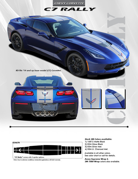 flyer for Chevy Corvette Rally Stripes C7 CORVETTE RALLY 2014-2018 2019
