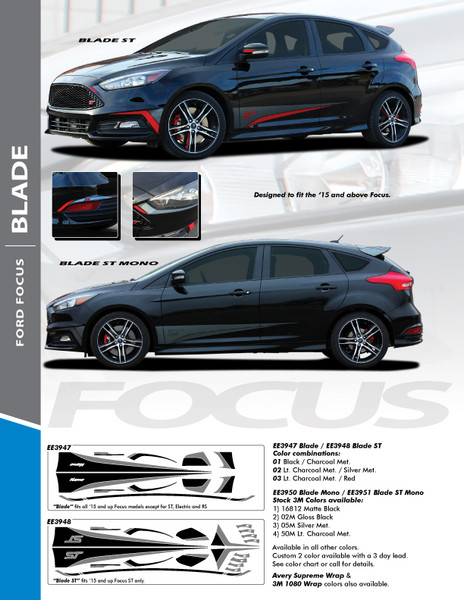 Ford Focus ST Side Graphics BLADE 3M 2015 2016 2017 2018 2019