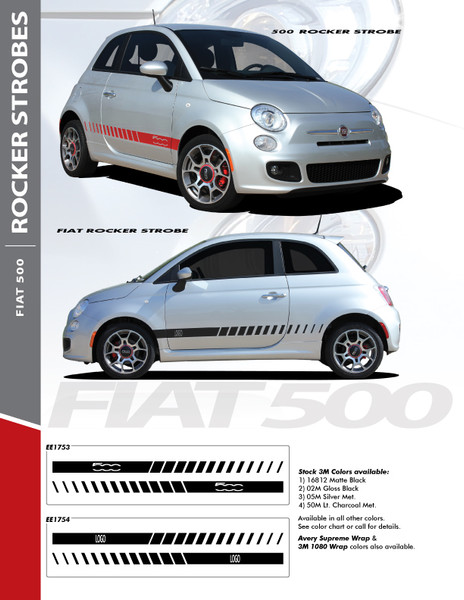FIAT ROCKER STROBE | 500 Fiat Decals 2012-2015 2016 2017 2018 2019