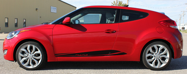 profile of 2016 Hyundai Veloster Lower Rocker Stripes MENTUM 2011-2018
