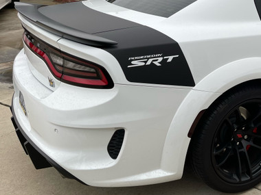 white Charger with SRT text Dodge Charger Rear Hemi Stripes CHARGER TAILBAND 2015-2025