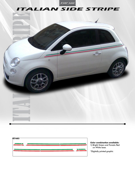 install info for ITALIAN | Fiat 500 Decals Side Digital Graphics 2012-2020