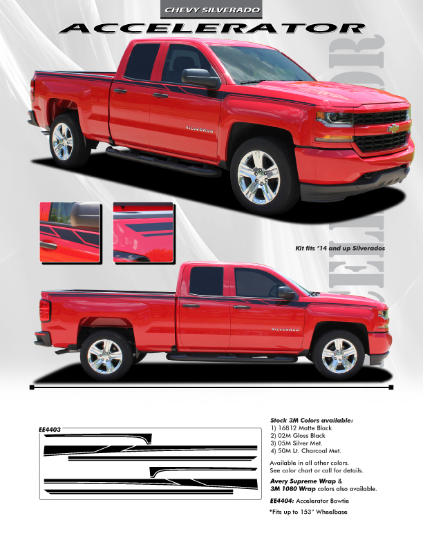 2016 Chevy Silverado Side Graphics ACCELERATOR 2014-2018