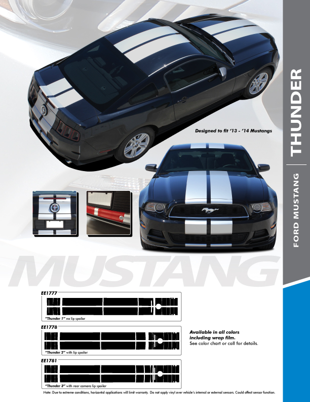 2013-2014 Ford Mustang Racing Stripes THUNDER RALLY