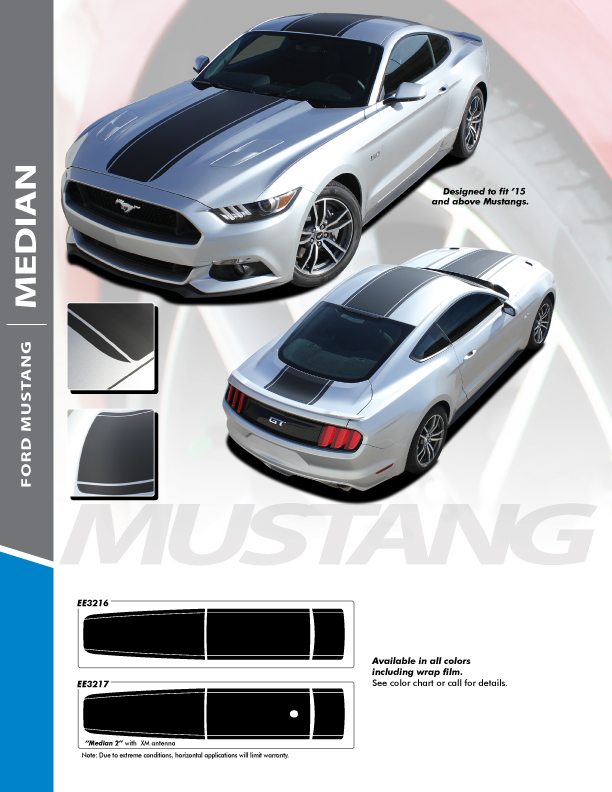 2017 Ford Mustang Middle Stripes MEDIAN 2015-2017