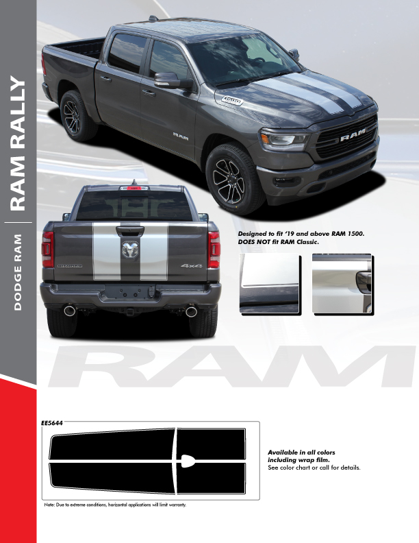 2019 Dodge Ram 1500 Racing Stripes RAM RALLY 2019 2020 2021