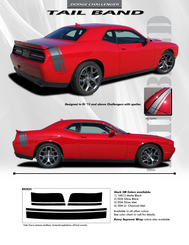 NEW! Scat Pack, Hellcat style Dodge Challenger Stripes 2015-2021