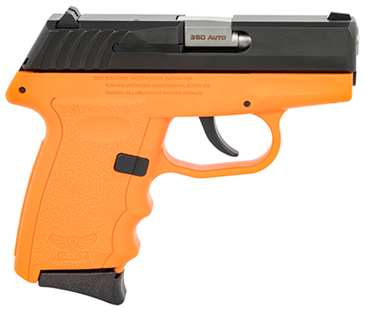 SCCY Industries , SCCY Cpx-3cborg3 380 Blk Slide Org Grip No Sfe 10r