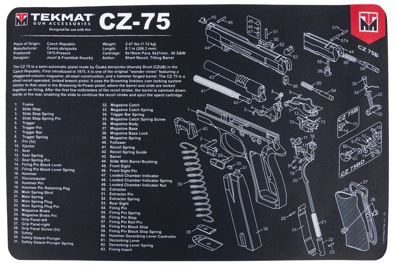 Beck Tek, Llc (tekmat) , Tekmat Tekr17cz75 Cz-75 Gun Cleaning Mat