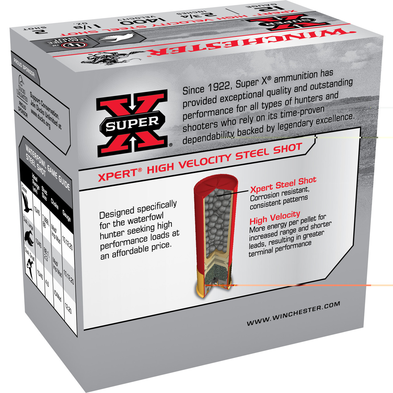 Winchester Xpert 12 Gauge Ammunition, 25 Rounds Steel Shot #4 - WEXP12H4