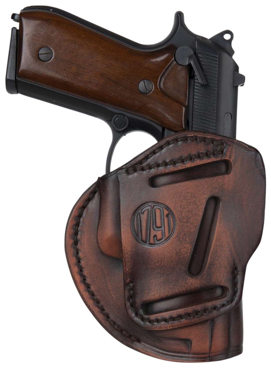 1791 Gunleather 3WH4VTGA 3-Way IWB/OWB Size 04 Vintage Leather Belt Loop Fits Springfield XD Fits Walther PPS Fits Springfield XDS Fits Taurus G2C Ambidextrous Hand