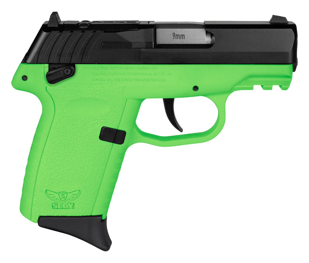 SCCY Industries Cpx-1, Sccy Cpx-1cblgrdrg3       9mm 3.1  10r Sf Blk/lime