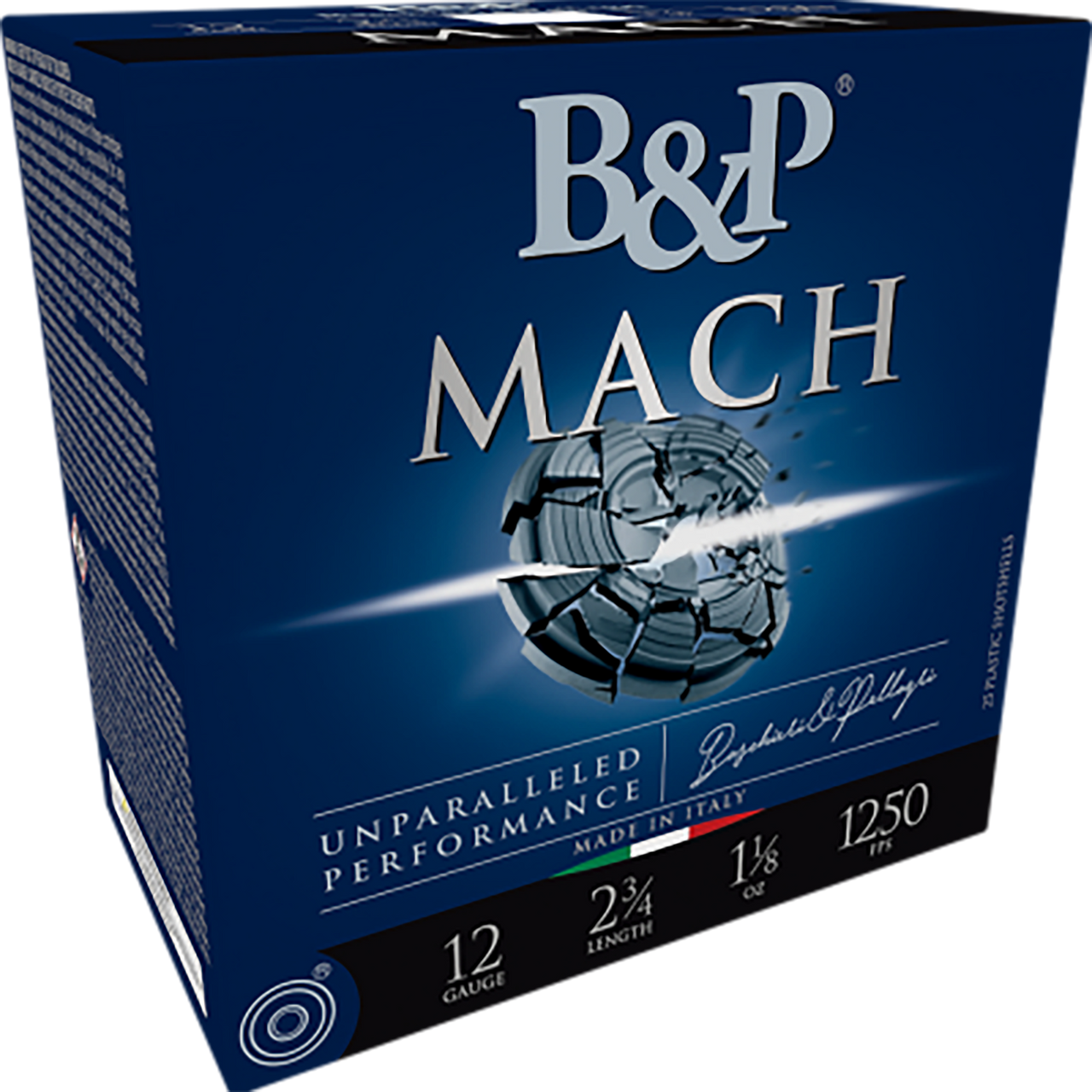 B&p Ammunition 12B1F2L8 Mach LV 12Gauge 2.75" 1oz 8 Shot 25 Per Box