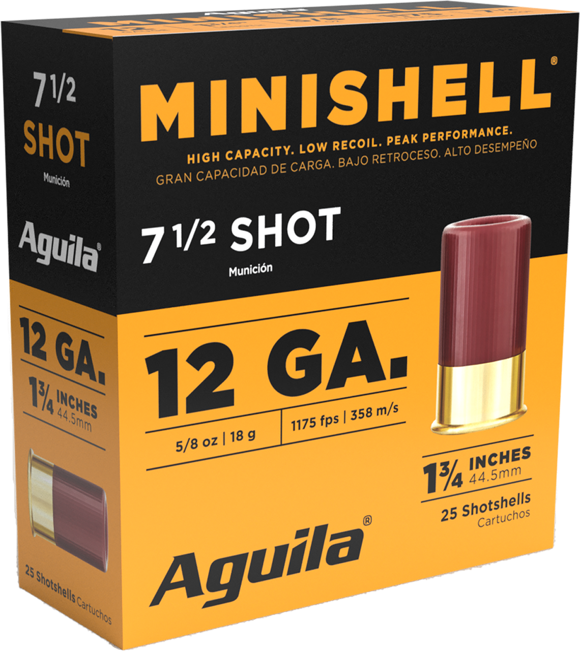 Aguila Minishell, Aguila 1chb1387      12ga 1-3/4 5/8oz 7.5    25/10