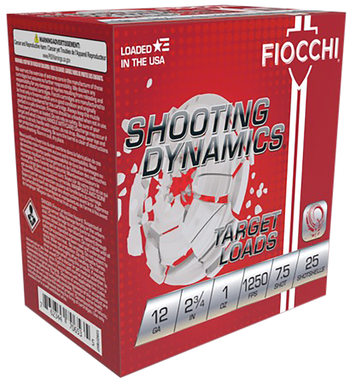Fiocchi 12SD1X75 Shooting Dynamics 12Gauge 2.75" 1oz 7.5Shot