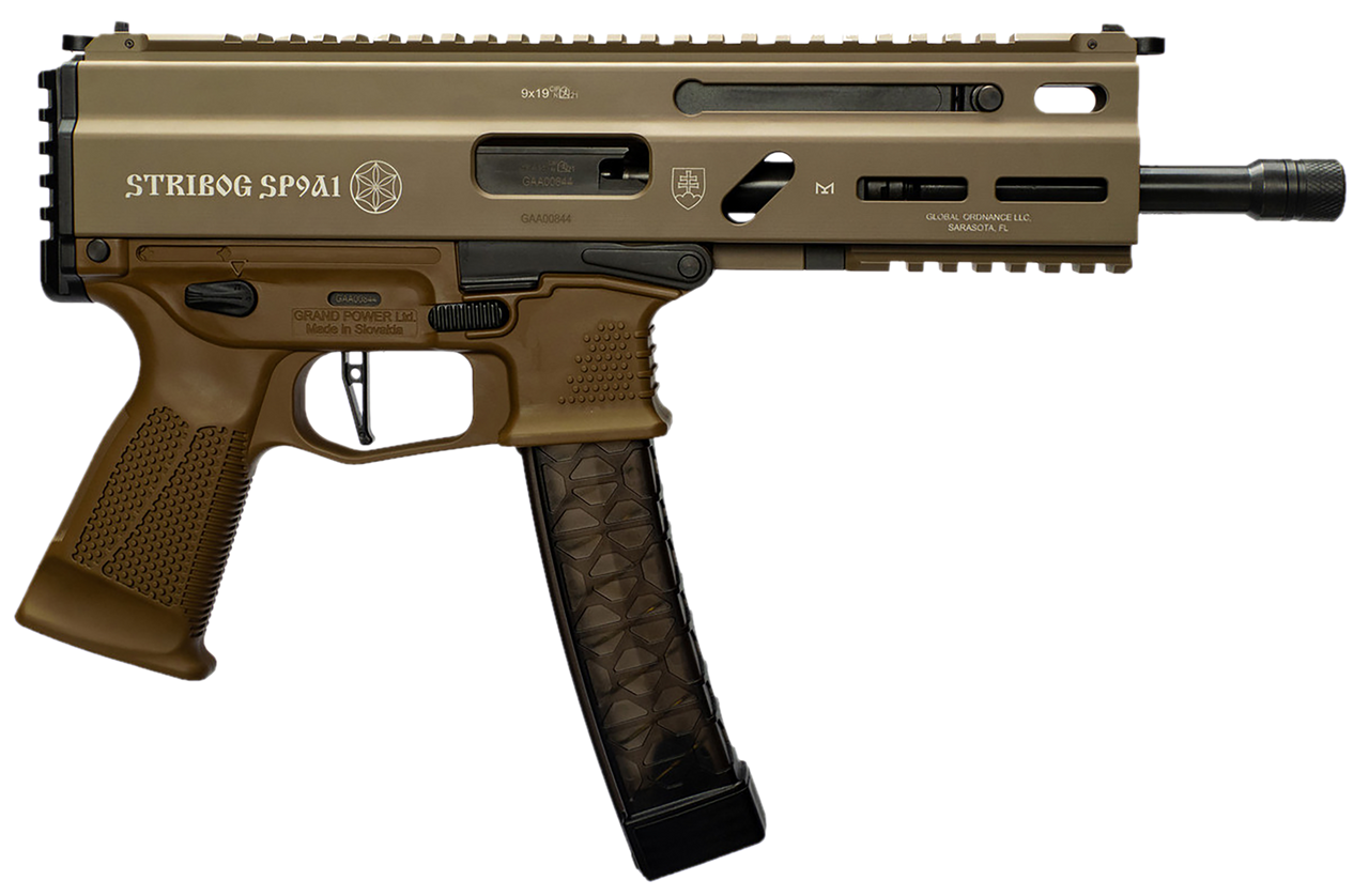 Global Ordnance Llc , Go 197892004763   Stribog Sp9a1  9mm Pst 8"    Fde