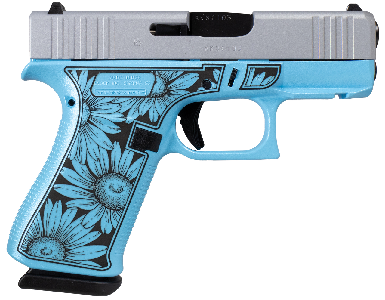 Glock G43x, Glk Ux4350204frdaisyblue Sc G43x 9m 3.41  10r Cera